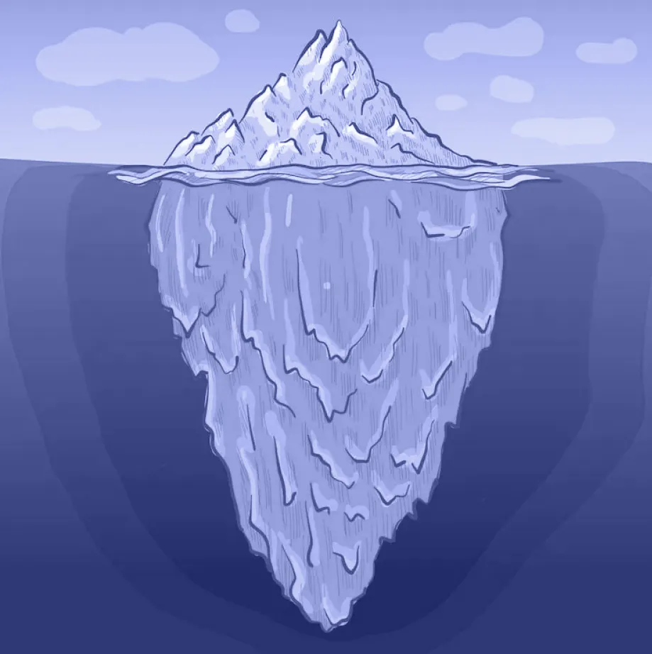 Iceberg illustration — most of your team's AI potential is below the surface